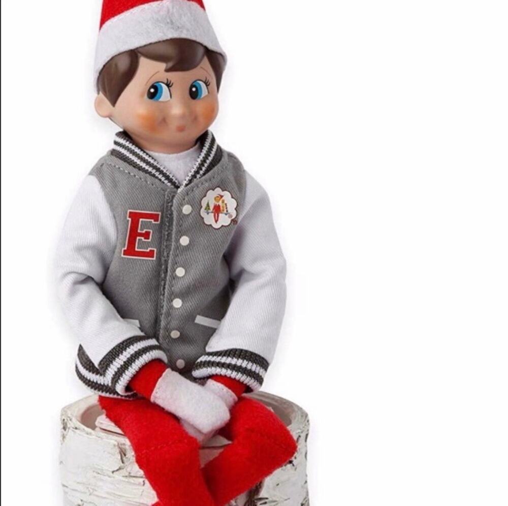 NEW the Elf on the Shelf "Team Elf Letterman Jacket" Claus Couture Collection